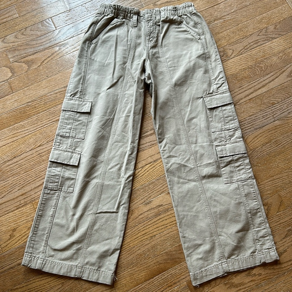 Motel Rocks Wide Leg Cargo Pants in Khaki